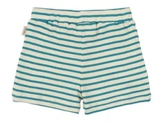 Turkis og råhvid stribet shorts fra Petit Piao PP308 turquoise dark off white bagfra